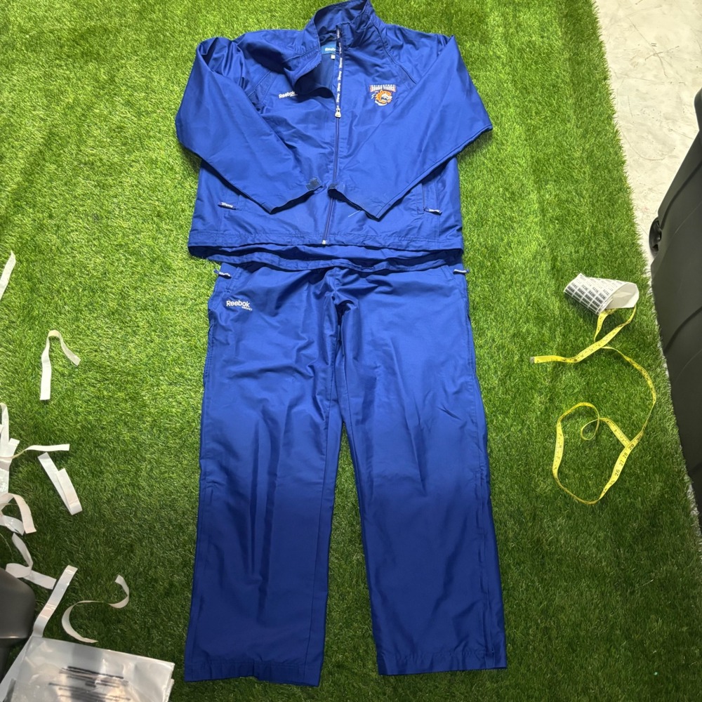 Reebok Bridgeport Sound Tigers AHL Hockey Tracksuit Set Jacket Pants Blue XL